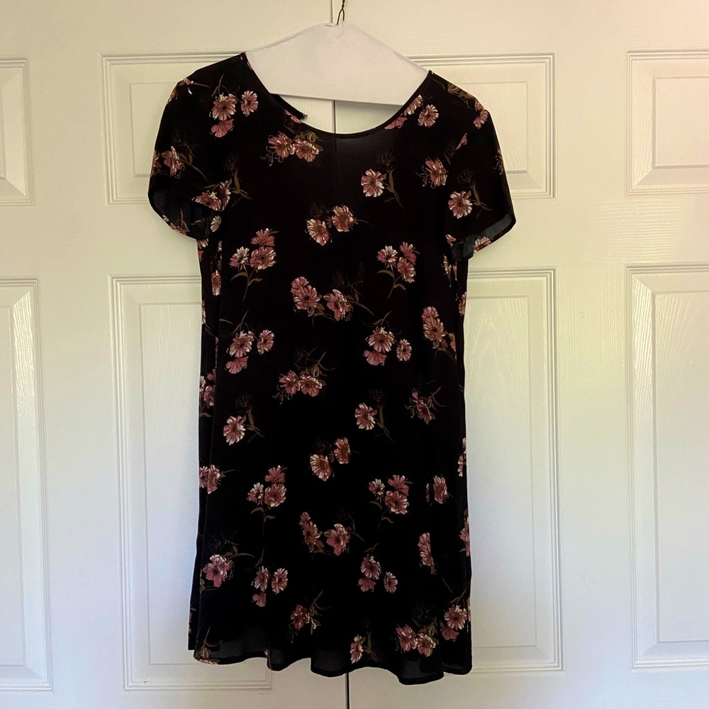 Black flowered dress